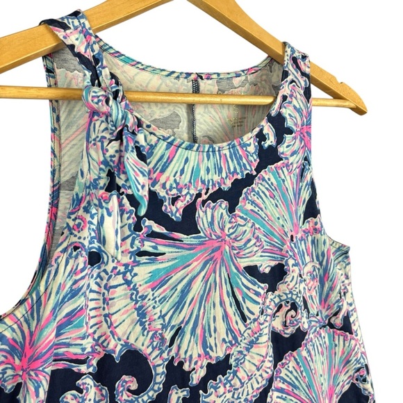 EUC Lilly Pulitzer Luella Swing Dress – Deep Sea Navy Shells – Sz Small - Picture 3 of 11